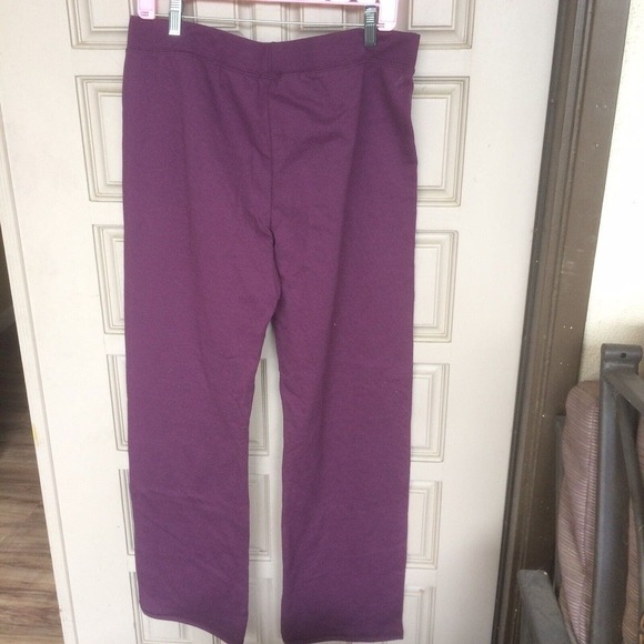 Hanes Fleece Open Leg Pant Regular SzM Purple Elastic Waist NWT - Picture 7 of 12